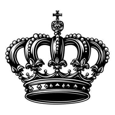 Elegant Royal Crown Design with Intricate Details and Ornate Patterns for Graphic and Artistic Purposes