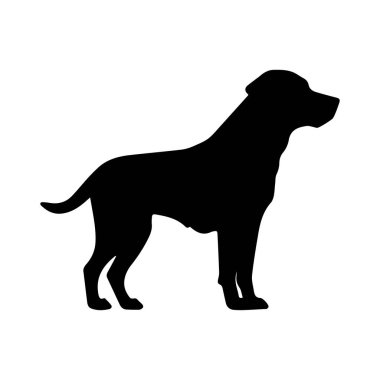 Silhouette of a Dog Standing Gracefully Against a Solid Background, Capturing the Essence of Canine Majesty in Minimalist Design