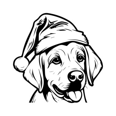 Happy Labrador Dog Wearing Santa Hat Smiling and Ready for Christmas Celebration with Joyful Expression and Festive Spirit