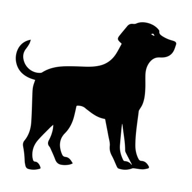 Silhouette of a Standing Dog in Profile, Showcasing Strong Posture and Distinctive Features, Ideal for Animal-Themed Designs and Marketing Materials