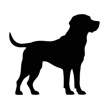 Silhouette of a Playful Dog in a Standing Position Perfect for Animal and Pet-Themed Designs and Illustrations
