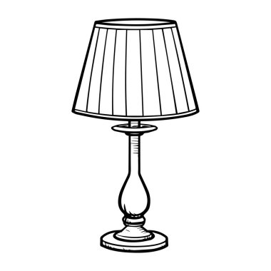 Classic Table Lamp with Pleated Shade in Hand-Drawn Style for Home Decor and Interior Design Inspiration
