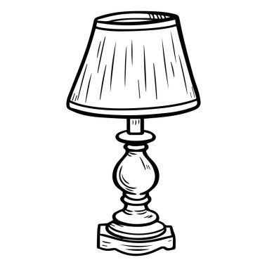 Vintage Table Lamp with Shade in Hand-Drawn Style for Cozy Home Decoration and Interior Design Inspiration