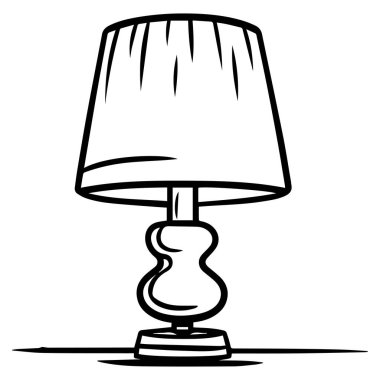 Elegant Line Art Table Lamp with Pleated Shade on Simple Base forStylish Home Decor and Ambient Illumination in Minimalist Design