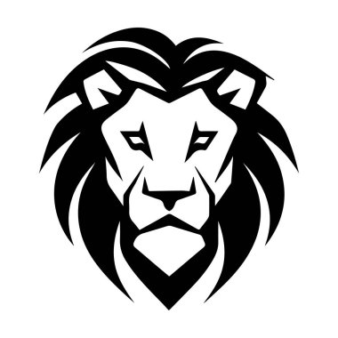 Bold and Powerful Lion Head with Stylized Mane for Graphic Design, Logos, and Branding Concepts