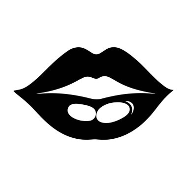 Silhouette of Female Lips with Glossy Finish Creating a Sensual and Elegant Expression for Makeup and Beauty Concepts
