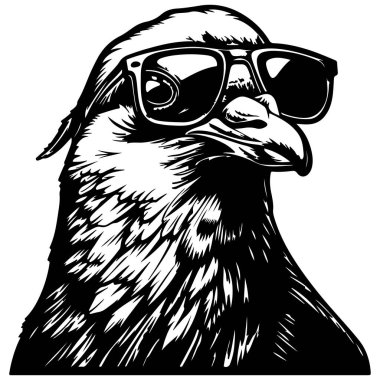 Stylish Bird Wearing Sunglasses Fashionable Animal Design for Modern Art and Illustration Projects