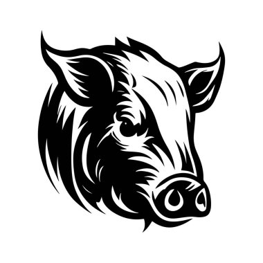 Black and White Detailed Illustration of a Cow Head Featuring Strong Lines and Unique Artistic Style for Graphic Design and Marketing Use