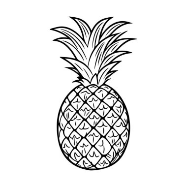 Hand-drawn Pineapple Illustration with Detailed Texture and Tropical Vibes for Creative Projects