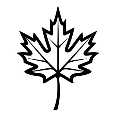 Detailed Outline of a Maple Leaf Illustration Suitable for Graphic Design, Iconography, and Botanical Themes in Various Creative Projects