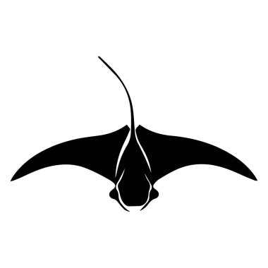 Elegant silhouette of a manta ray gliding gracefully through the ocean depths, showcasing its distinct features and fluid motion in marine environments.