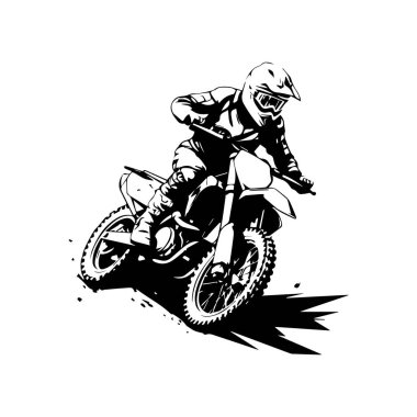 Dynamic motocross rider showcasing speed and skill on a dirt bike in an intense action pose during a thrilling off-road race experience