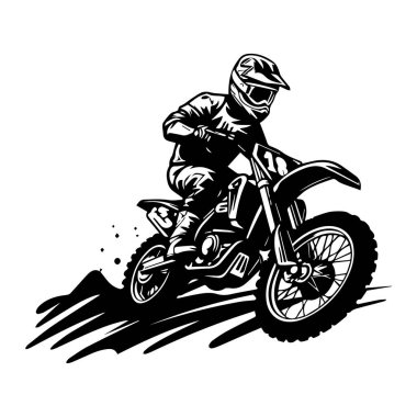 Dynamic Motocross Racer in Action Capturing Excitement of Extreme Outdoor Sport with Dust Clouds and High-Speed Thrills