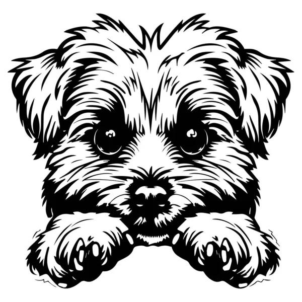 Cute and Playful Puppy Illustration in Black and White, Perfect for Pet Lovers and Animal Enthusiasts