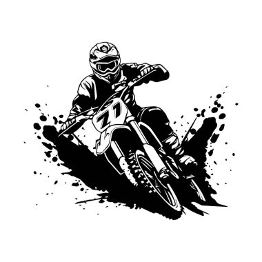 Dynamic Motocross Rider in Action with Grunge Elements and Paint Splashes for Extreme Sports Enthusiasts and Motorcycle Lovers