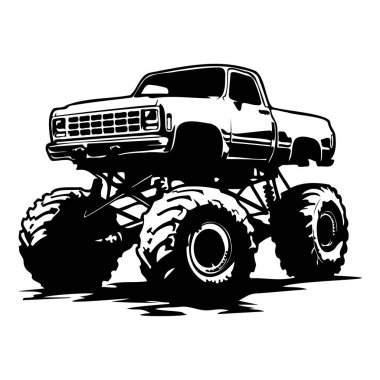 Vintage-style monster truck with oversized tires showcasing bold design and rugged appeal, perfect for automotive enthusiasts and adrenaline seekers alike