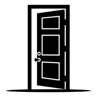 Open Door Silhouette with Minimalist Design for Symbolizing Opportunities and New Beginnings in Modern Photography Context