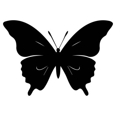 Abstract Black Butterfly Silhouette with Human Faces for Artistic and Creative Concepts in Minimalist Design