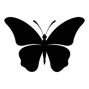 Elegant silhouette of a butterfly showcasing grace and beauty, perfect for design projects, nature themes, and artistic expressions in black graphic style.