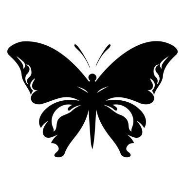 Elegant black butterfly silhouette design for nature, art, and decor projects, perfect for graphic design and creative inspiration