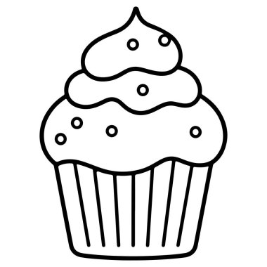 Delightful and Whimsical Cupcake with Swirled Frosting and Sprinkles Perfect for Food Illustrations and Culinary Designs