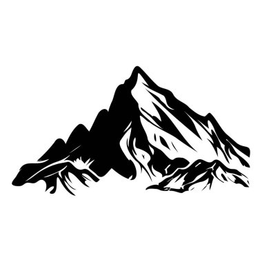 Majestic Mountain Silhouette with Sharp Peaks and Flowing Lines for Nature and Adventure Themes