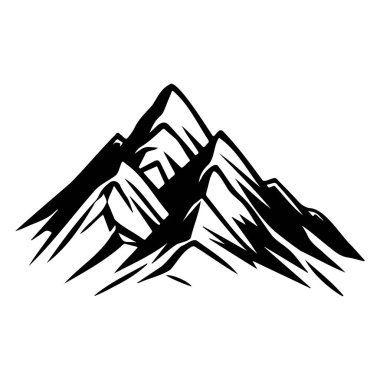 Abstract Mountain Range Design Featuring Sharp Peaks and Stylized Lines for Creative Projects and Designs
