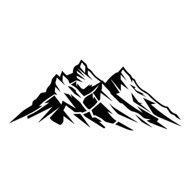 Abstract monochrome mountain silhouette design for outdoor adventure, travel, and nature themes in stock photography