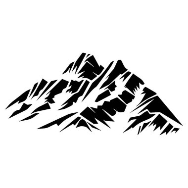 Abstract silhouette of mountain range with sharp peaks and jagged edges, ideal for outdoor and adventure themes in graphic design projects