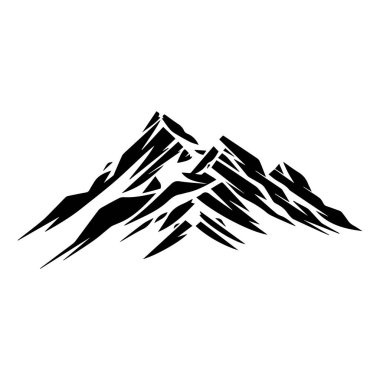 Black and White Abstract Mountain Design for Logos and Graphic Art Representations of Nature and Adventure Themes