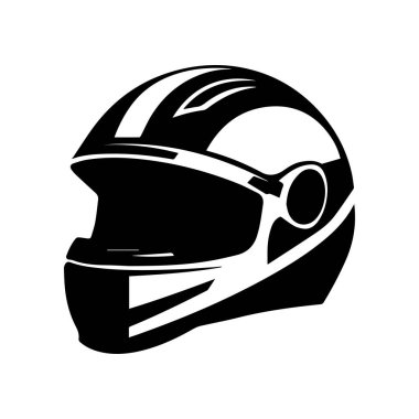 Stylish Black Racing Helmet Icon in High Contrast Design Perfect for Motorsport and Speed Enthusiasts