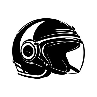 Stylish Black Motorcycle Helmet Illustration for Safety and Protection in Biking, Racing, and Outdoor Activities