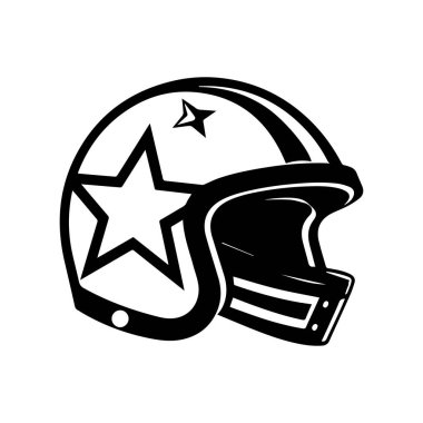 Vintage Style Motor Helmet with Star Design for Racing Sports Enthusiasts and Motorcycle Riders, Ideal for Unique Graphic Elements and Illustrations