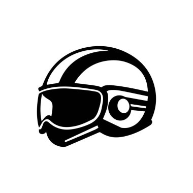 Stylish Vintage Motorcycle Helmet Icon for Safety and Adventure in Black and White Design Suitable for Various Creative Projects