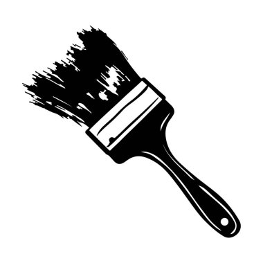 Artistic Paint Brush with Bristles, Design Tool for Artists and Craftsmen, Iconic Illustration for Creative Projects