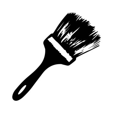 Artistic Paint Brush Silhouette for Creative Projects and Design Use, Ideal for Illustrations, Graphic Design, and Artworks