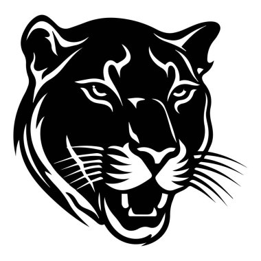 Fierce Black Panther Head with Bold Design and Distinct Features Ideal for Wildlife and Animal Themes