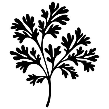 Delicate Black Silhouette of Foliage with Intricate Leaf Patterns Perfect for Nature Themes and Botanical Illustrations