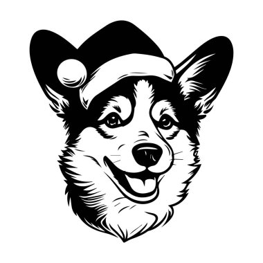 Happy dog with santa hat cartoon illustration perfect for holiday greeting cards and festive designs celebrating winter season events and joy