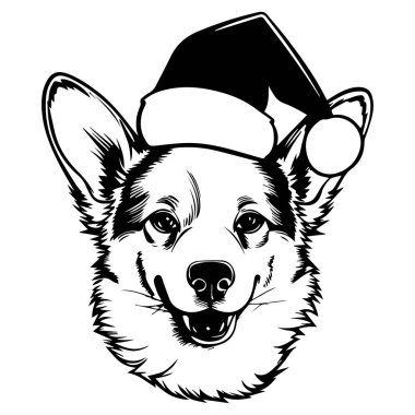 Happy Corgi Wearing Santa Hat for Christmas Cheer and Festive Spirit Celebrations