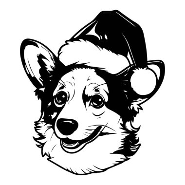 Cheerful Corgi Wearing Santa Hat for Christmas Celebration or Holiday Greeting Card Design Inspiration