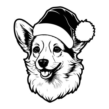 Happy Corgi Dog Wearing a Christmas Santa Hat Celebrating Holiday Cheer with Joyful Expression and Festive Spirit