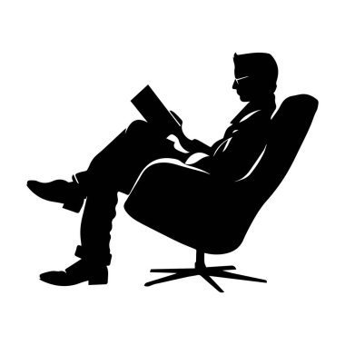 Stylish silhouette of a person reading a book while relaxing in a comfortable chair showcasing leisure and creativity in a modern lifestyle