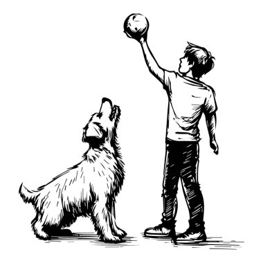 Boy Playing with Dog in Outdoor Scene, Capturing Joy and Friendship Through Playful Interaction and Shared Fun Moments Together