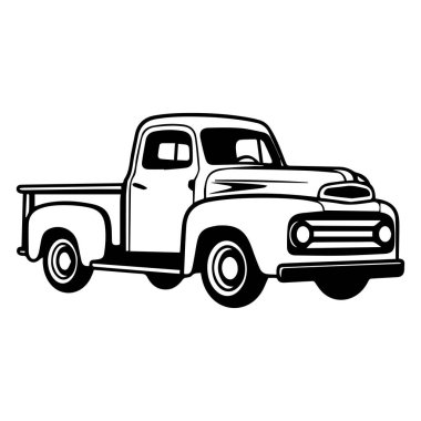 Vintage Pickup Truck Illustration with Classic Design and Retro Style Ideal for Automotive and Transportation Themes