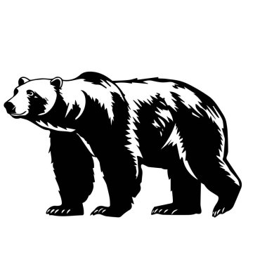 A striking silhouette of a bear walking through its natural habitat. This image captures the essence of wildlife and showcases the beauty of nature.