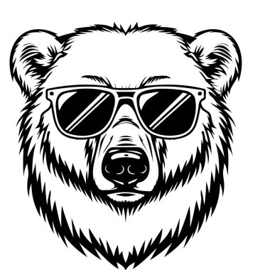 This vibrant illustration features a bear wearing stylish sunglasses, perfect for playful projects, merchandise, or artistic uses. Ideal for graphics!