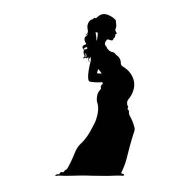 This artistic silhouette captures the beauty of a pregnant woman, highlighting the joy and anticipation of motherhood in a serene and elegant manner.