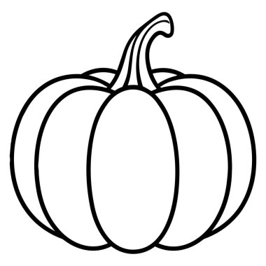 A simple hand-drawn outline of a pumpkin ideal for use in autumn and Halloween projects, illustrations, and decorations. Perfect for creative designs!
