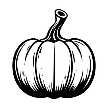 This hand-drawn pumpkin illustration captures the essence of autumn with its rustic charm. Ideal for seasonal decor and festive themes.